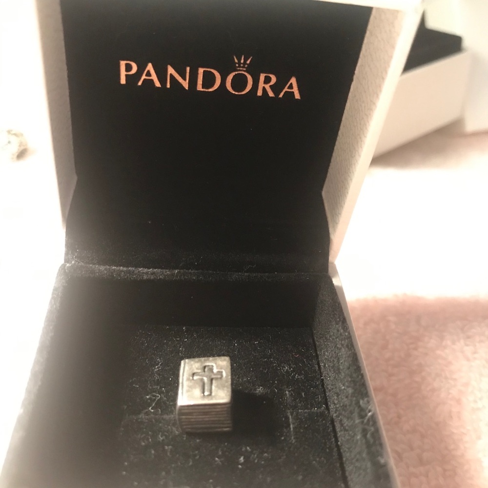 Pandora charm Bible with cross